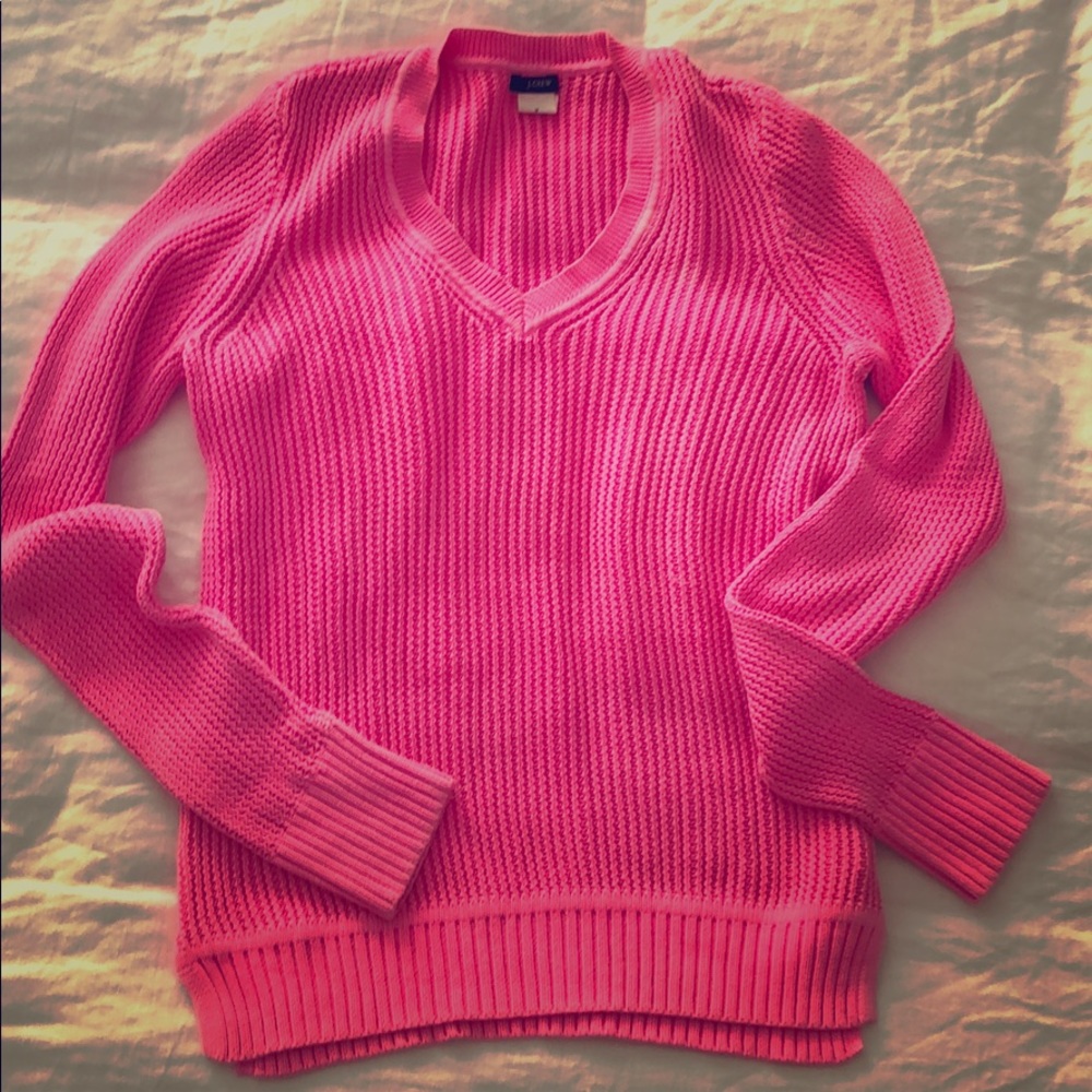 J. Crew Neon Pink Sweater